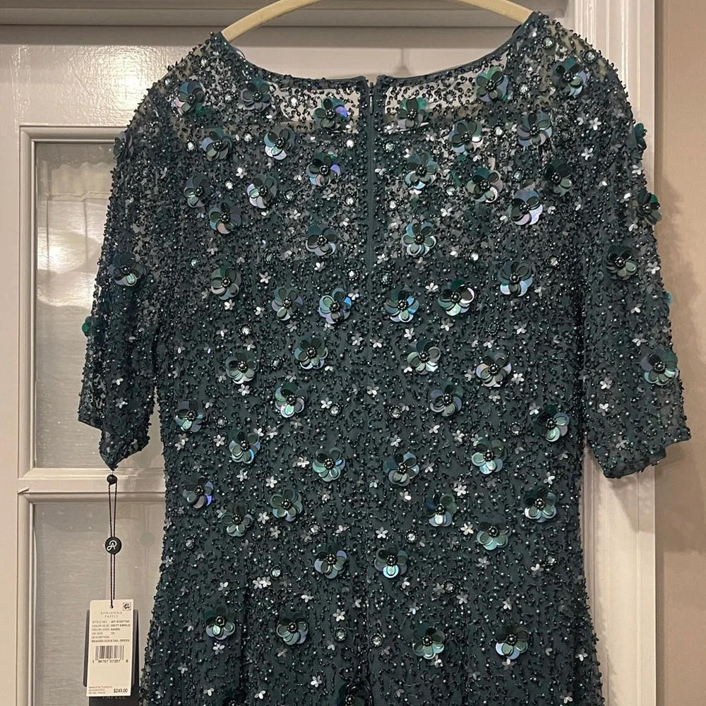 Adrianna Papell Teal Sequin Midi Dress - Picture 4 of 5